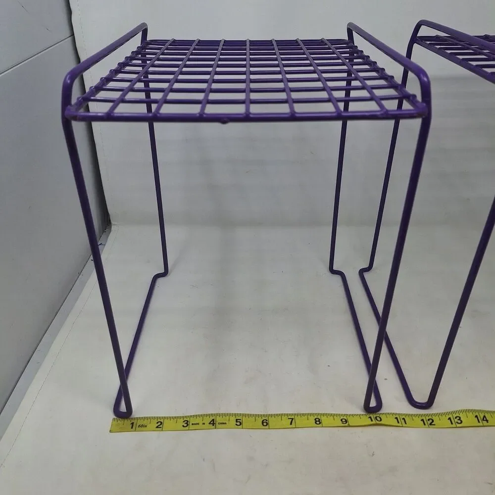 LockerMate Stac-A-Shelf Set 2 Purple Locker Organizer Shelves Stackable School
